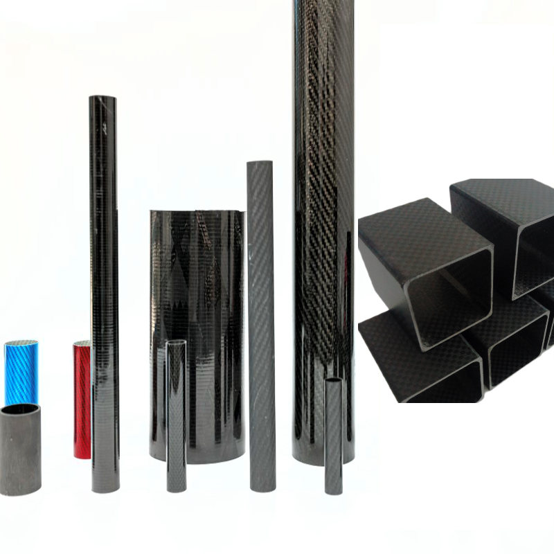 Round and square carbon fiber tubes